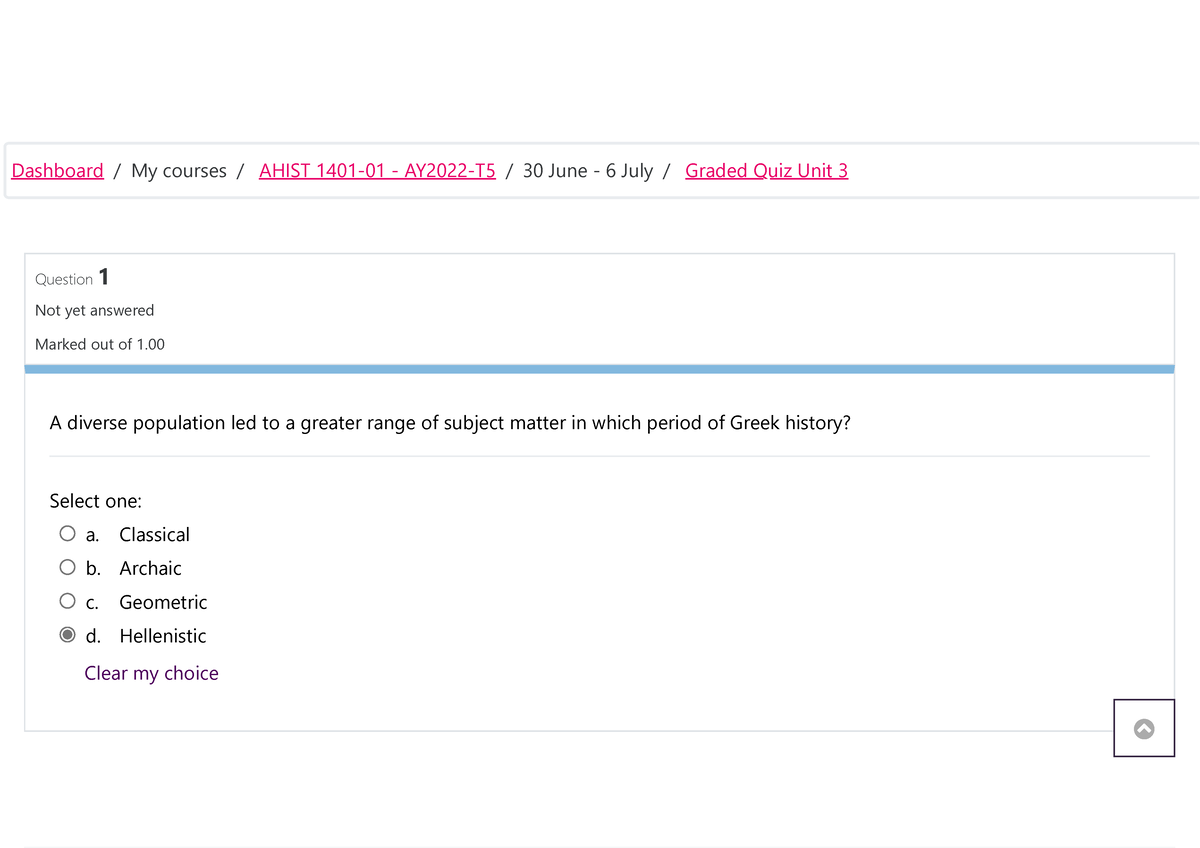 Graded Quiz Unit 3 Score 100 Of 100 - Question 1 Not Yet Answered ...