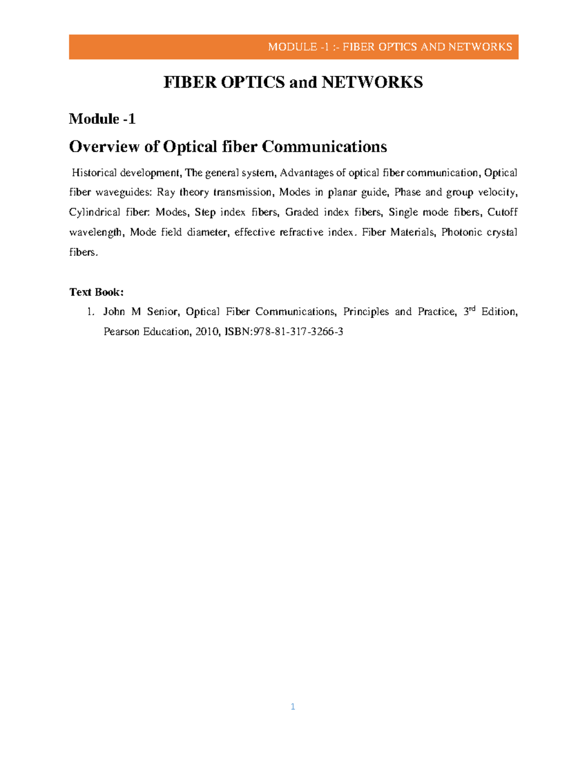 introduction of optical fibers, types of