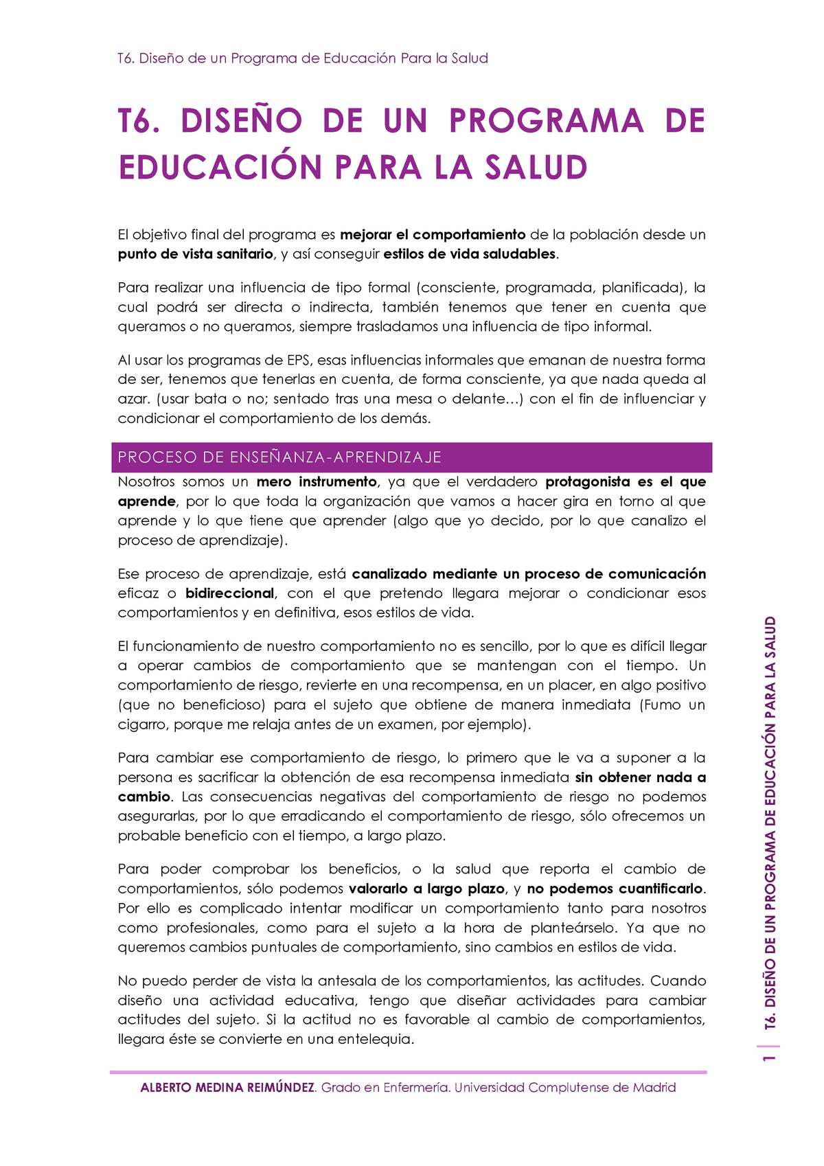 T6 Diseño De Un Programa De Educación Para La Salud T6 De Un Programa De Para La Salud T6 0349