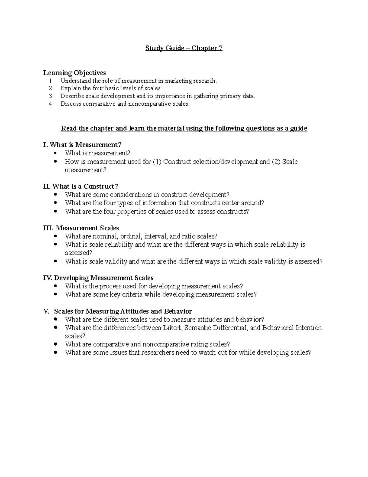 Chapter 7 Study Guide - Study Guide – Chapter 7 Learning Objectives 1 ...