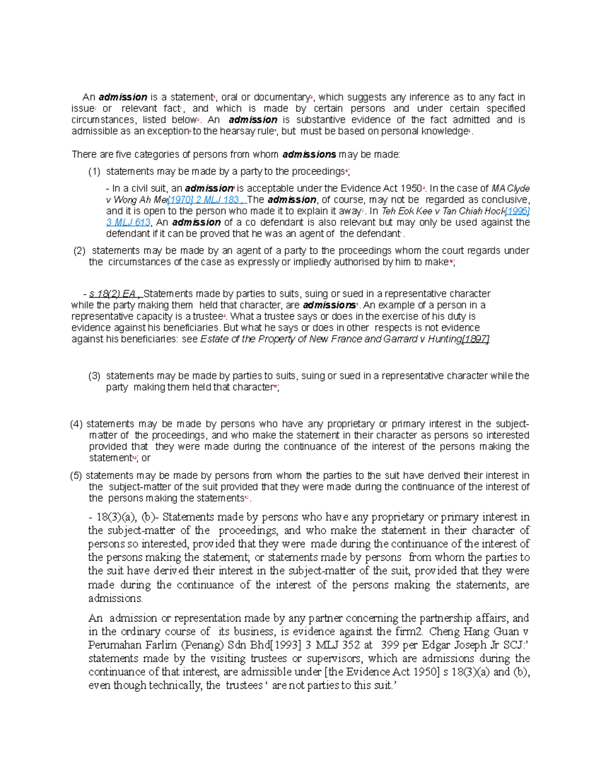 Admission-notes - Lecture notes Admission - An admission is a statement ...