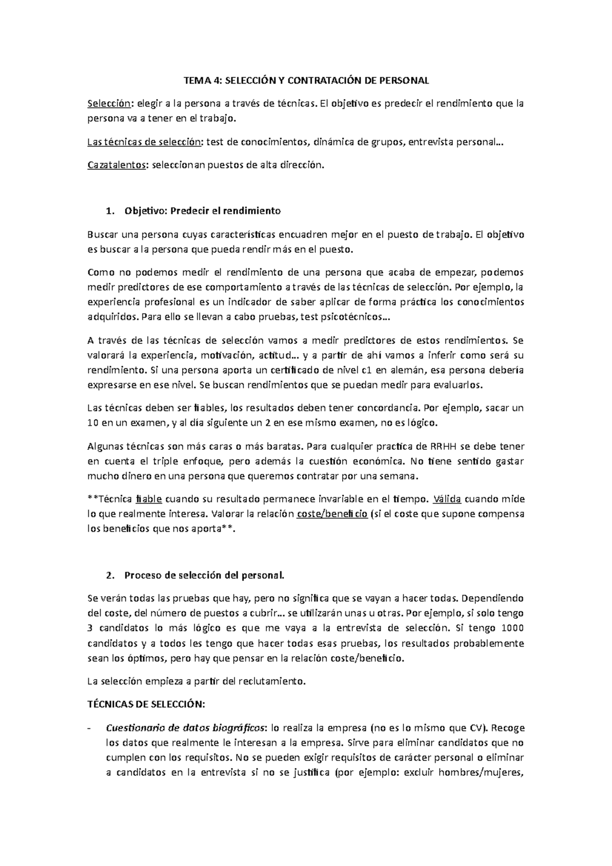 TEMA 4 - Apuntes Con Posibles Preguntas De Examen - TEMA 4: SELECCIÓN Y ...