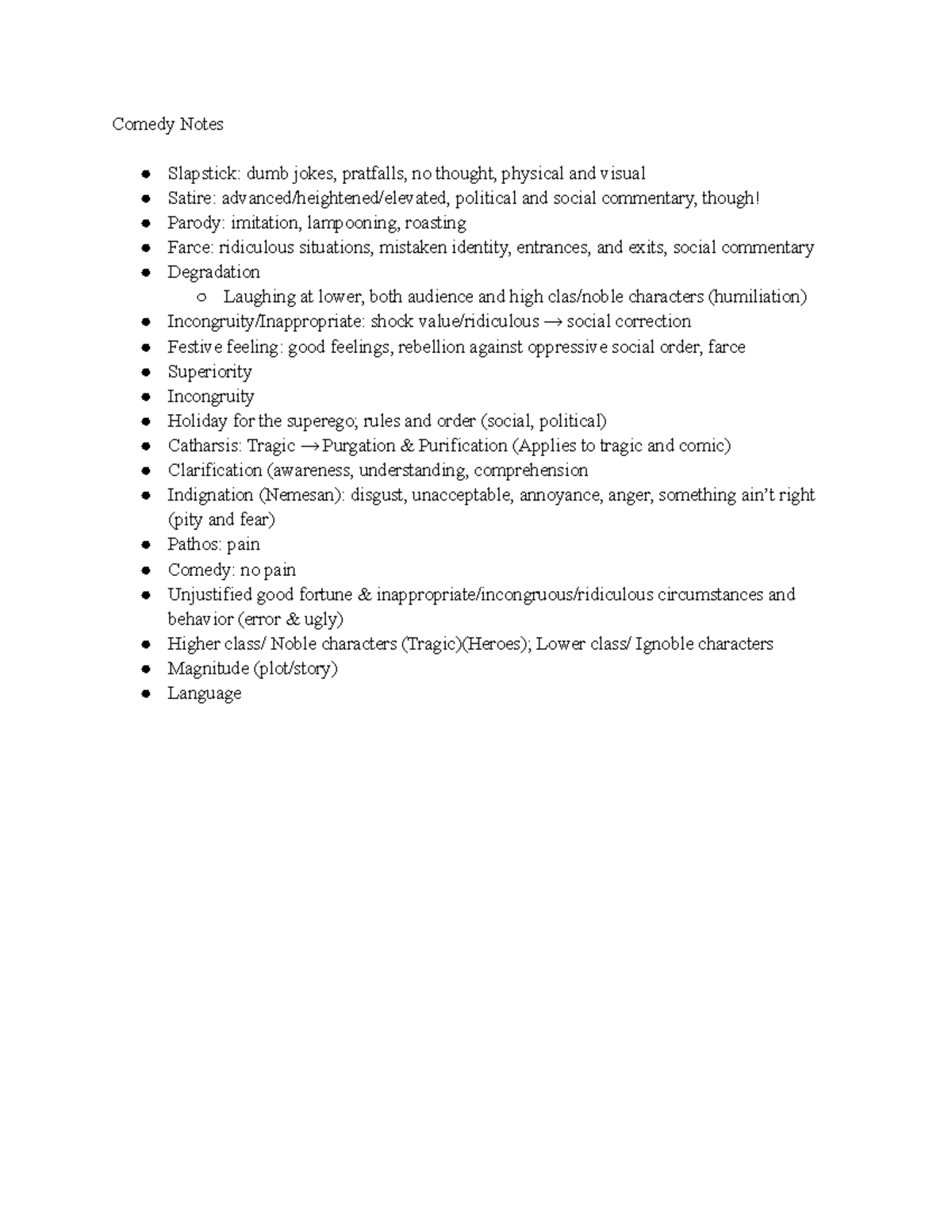 Comedy Notes - Comedy Notes Slapstick: dumb jokes, pratfalls, no ...