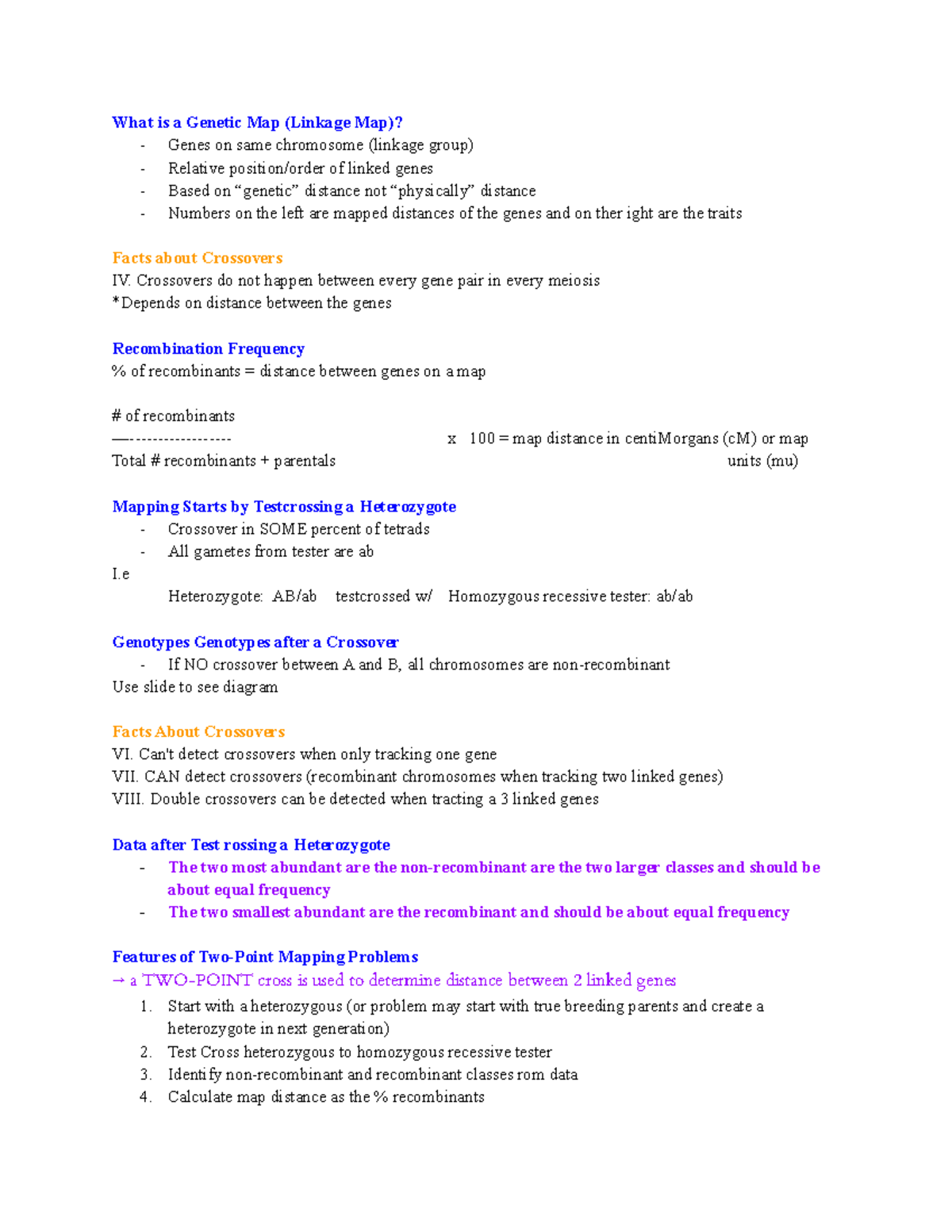 Mapping Linked Genes - What is a Genetic Map (Linkage Map)? - Genes on ...