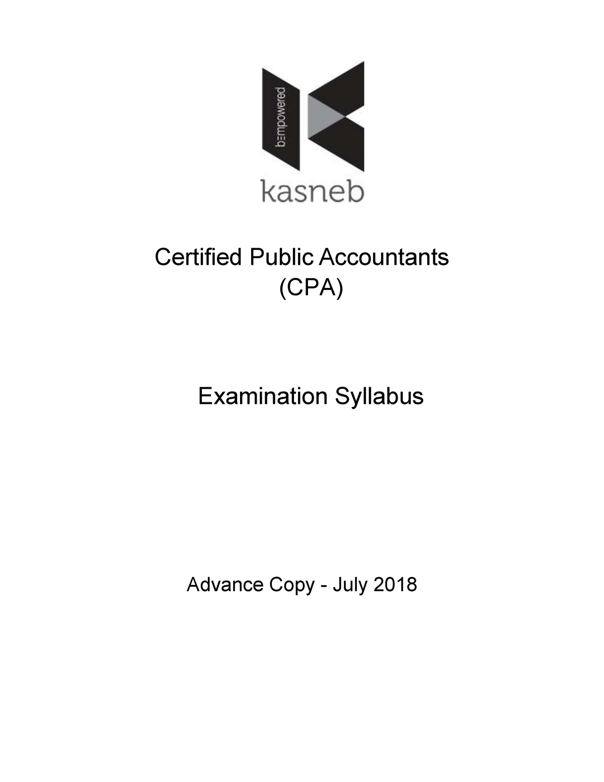 Cpa syllabus Certified Public Accountants (CPA) Examination Syllabus