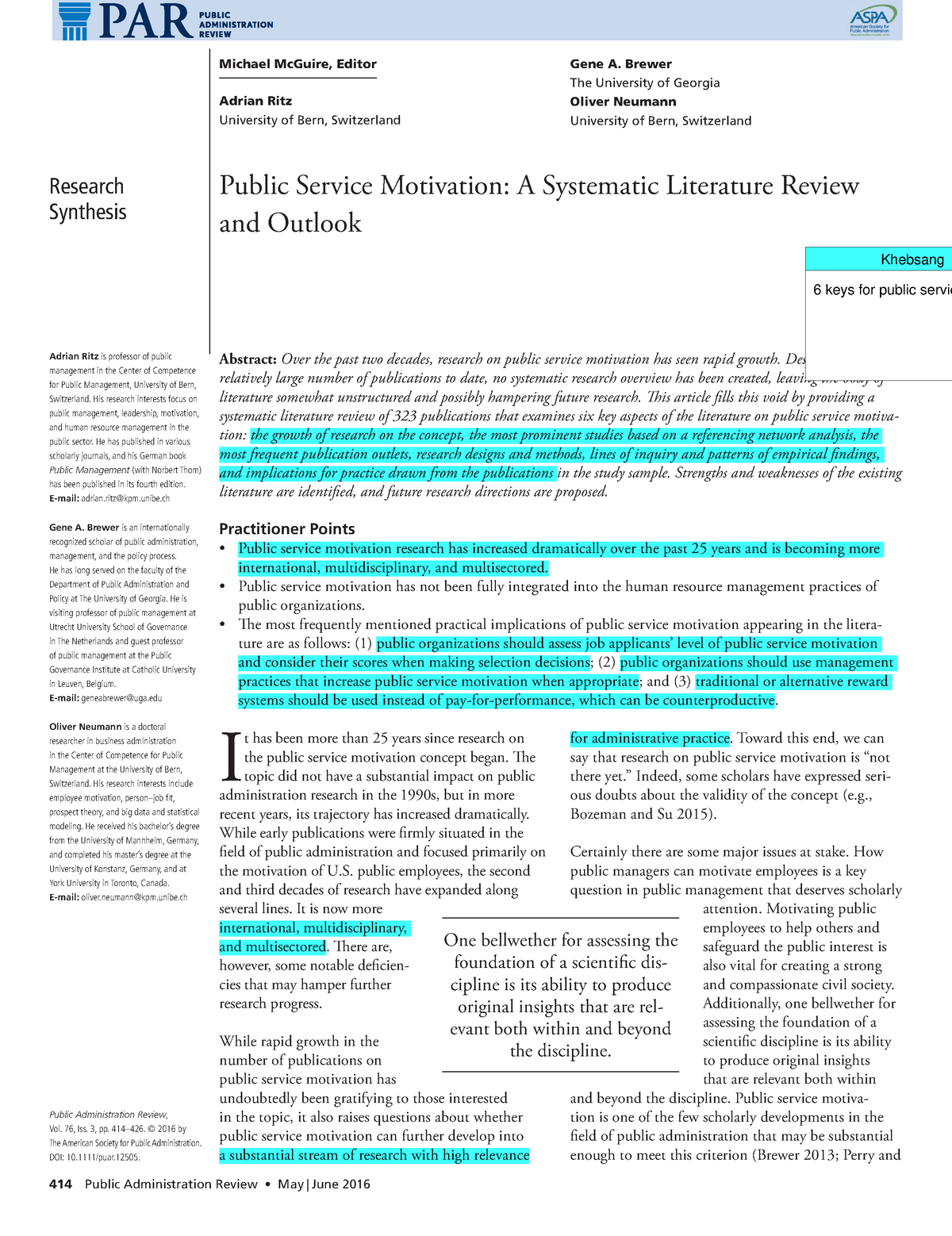 public service research paper