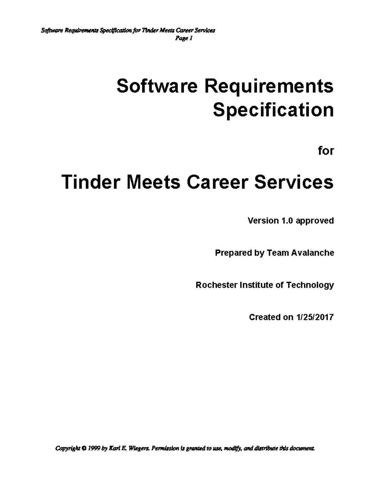 Requirements Document - Page 1 Software Requirements Specification for ...