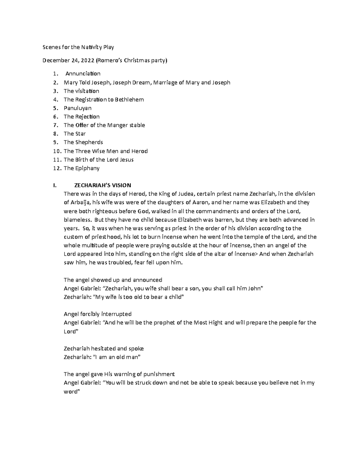 ScenesfortheNativityPlay Scenes for the Nativity Play December 24