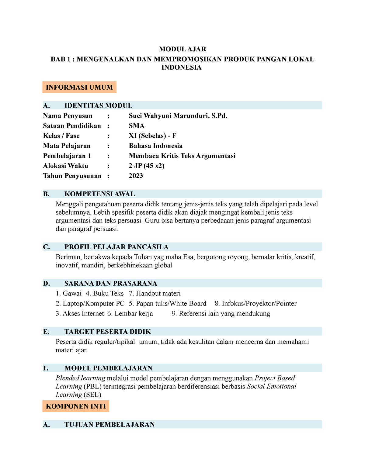 Modul AJAR Bindo Kls 11 Bab 1 - MODUL AJAR BAB 1 : MENGENALKAN DAN ...