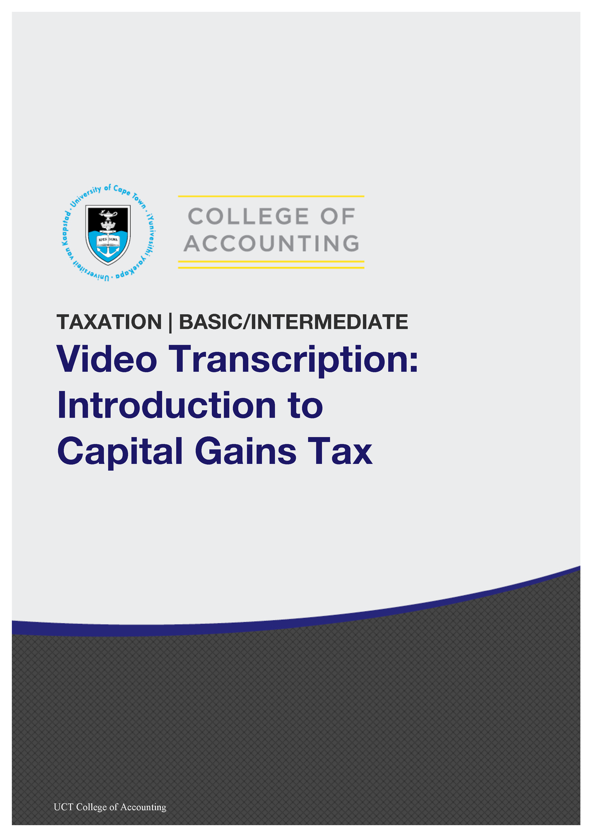 Taxation Basic Int Introduction To Capital Gains Tax - TAXATION | BASIC ...