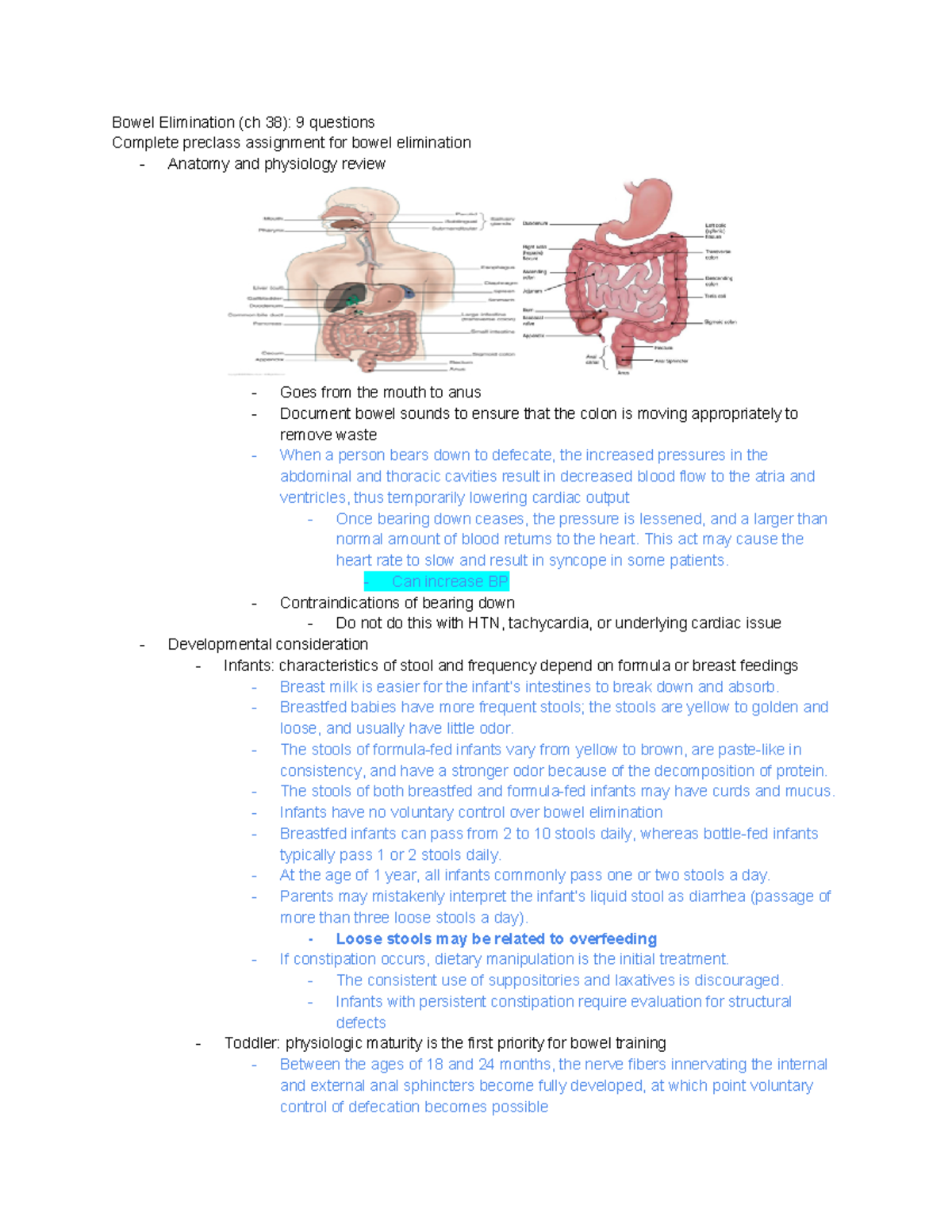 Bowel Elimination Foundations (ch 38) Bowel Elimination (ch 38) 9