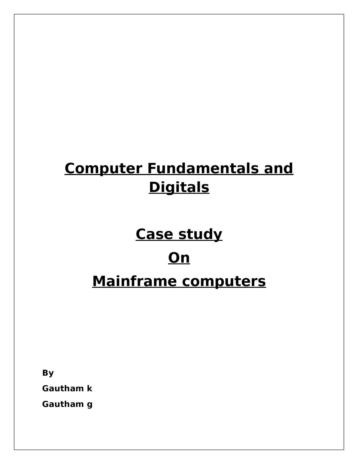 computer science case study may i recommend the following