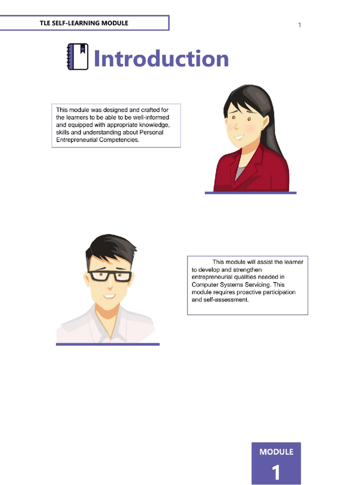 TLE CSS-Entrepreneurship - TLE MODULE 1 x Introduction This module was ...
