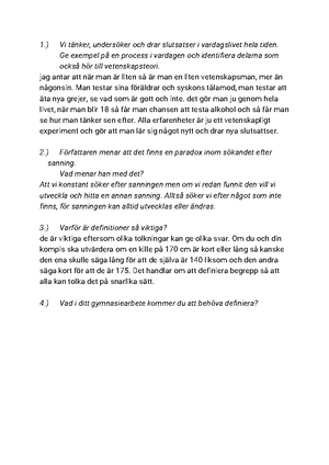 Vetenskapligt arbetssätt - 1.) Vi tänker, undersöker och drar 