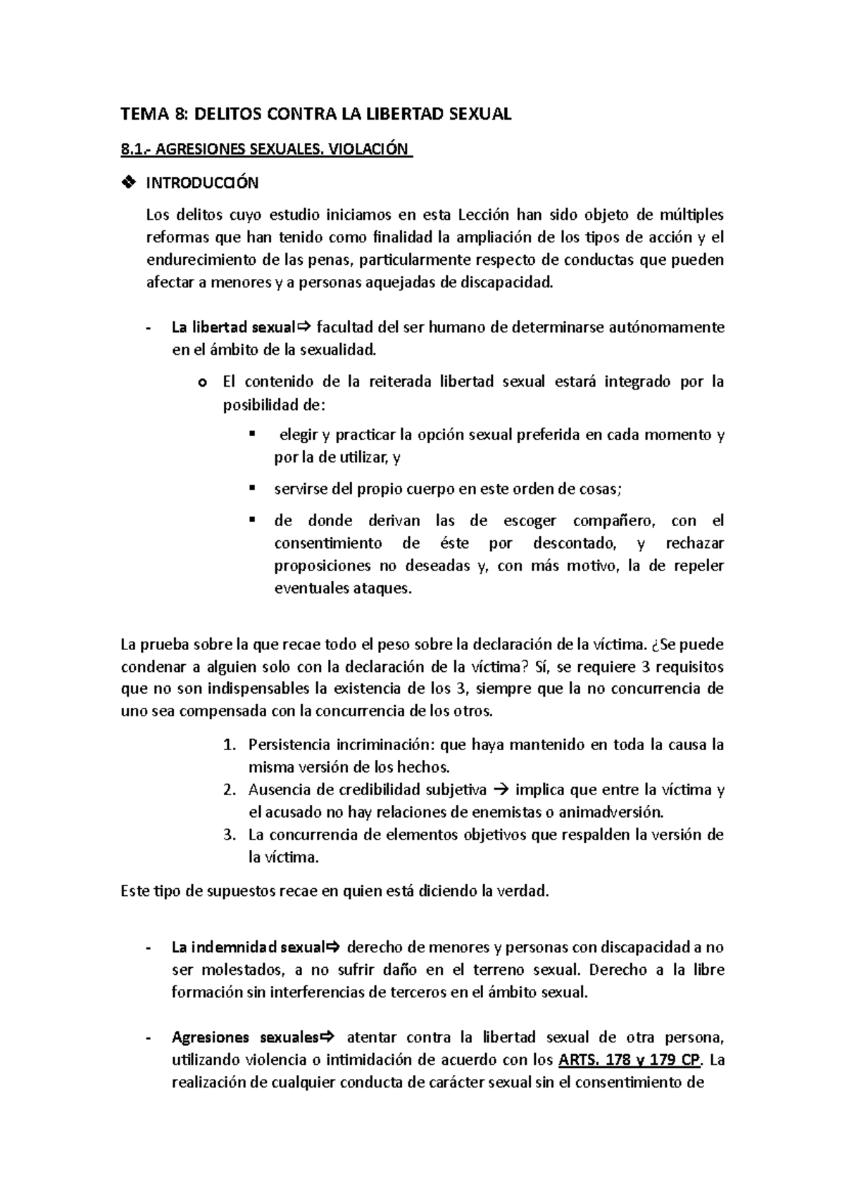 Tema 8 Tema 8 Tema 8 Delitos Contra La Libertad Sexual 8 Agresiones Sexuales ViolaciÓn 8290