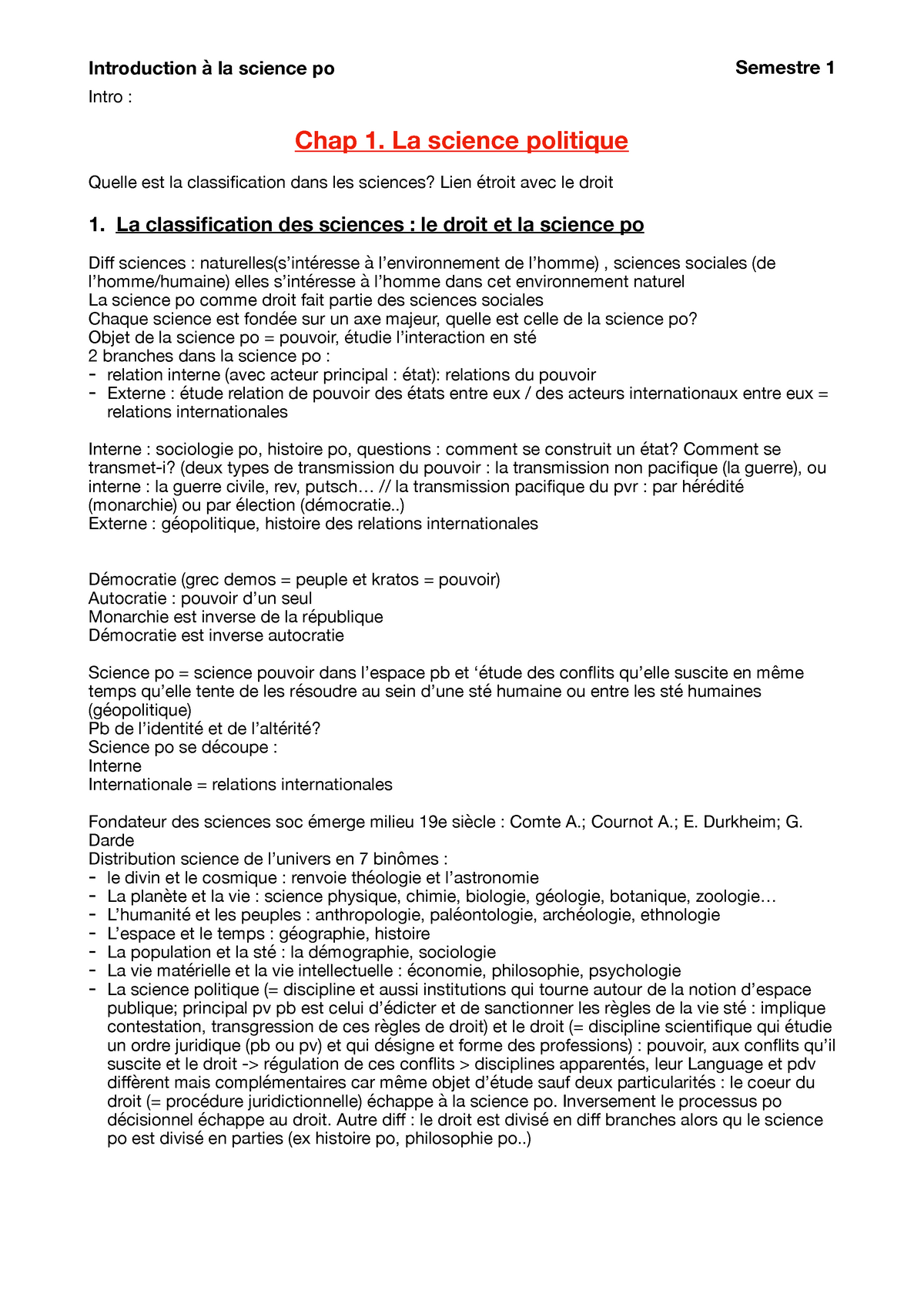 l'autonomie de la science politique dissertation