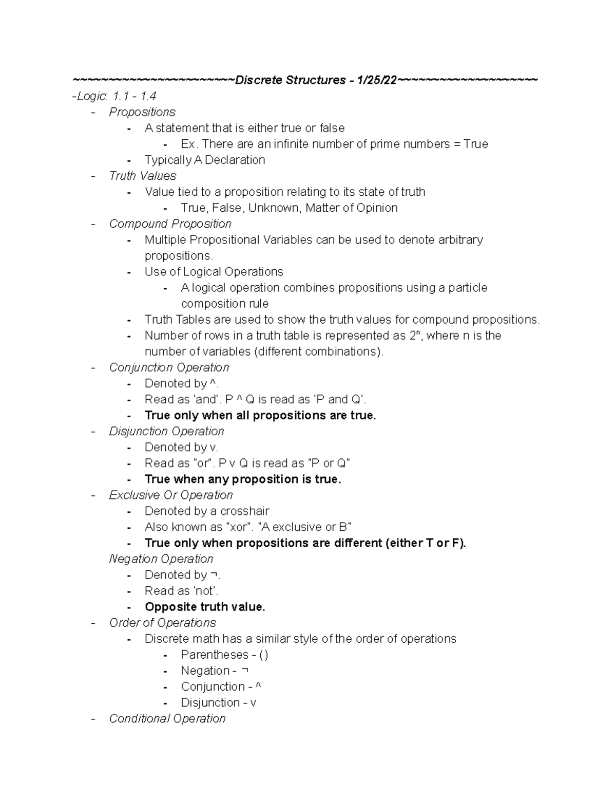 Discrete Structures Notes from Class - ~~~~~~~~~~~~~~~~~~~~~~~Discrete ...