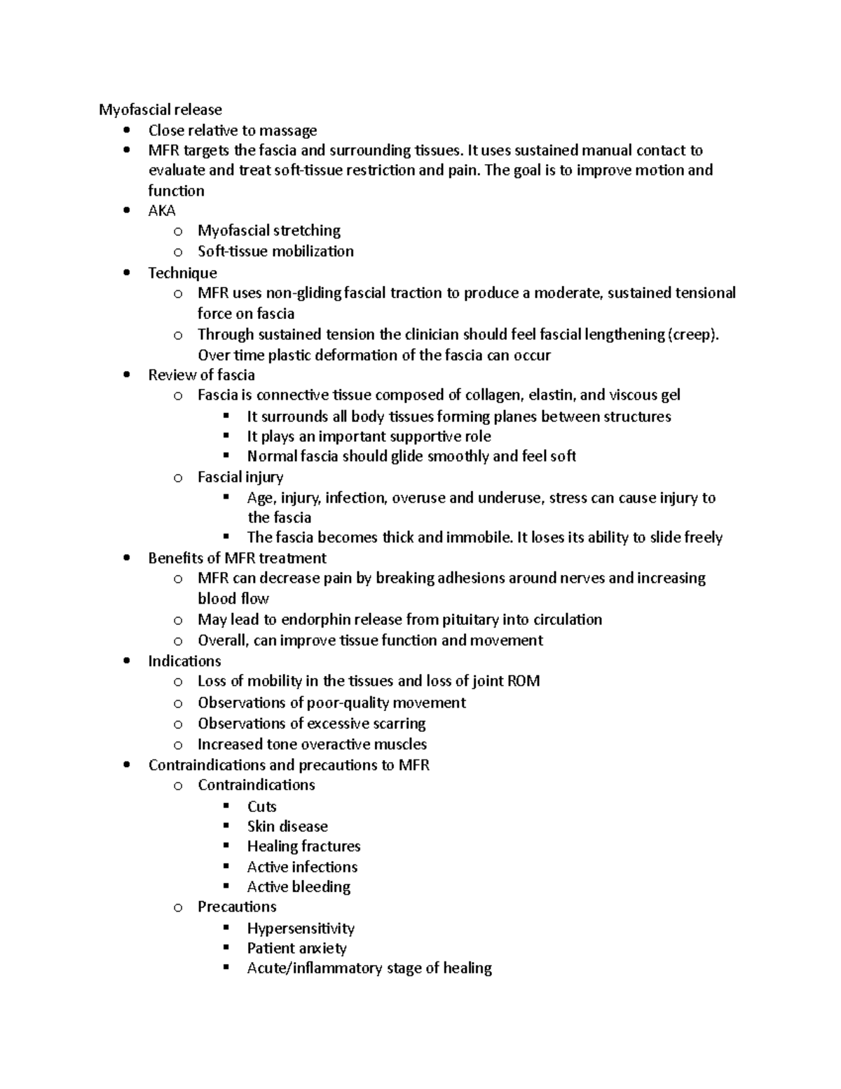 Myofascial release - MFR guidelines, rational, notes - Myofascial ...