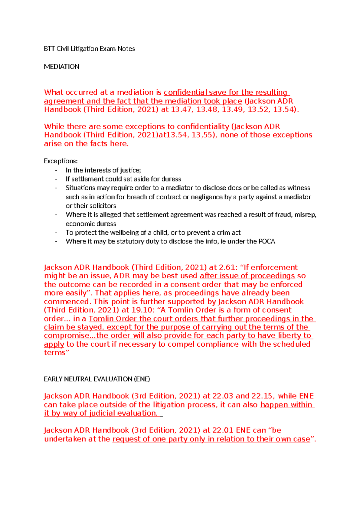 BTT Civil Litigation Exam Notes 22082024 - BTT Civil Litigation Exam ...
