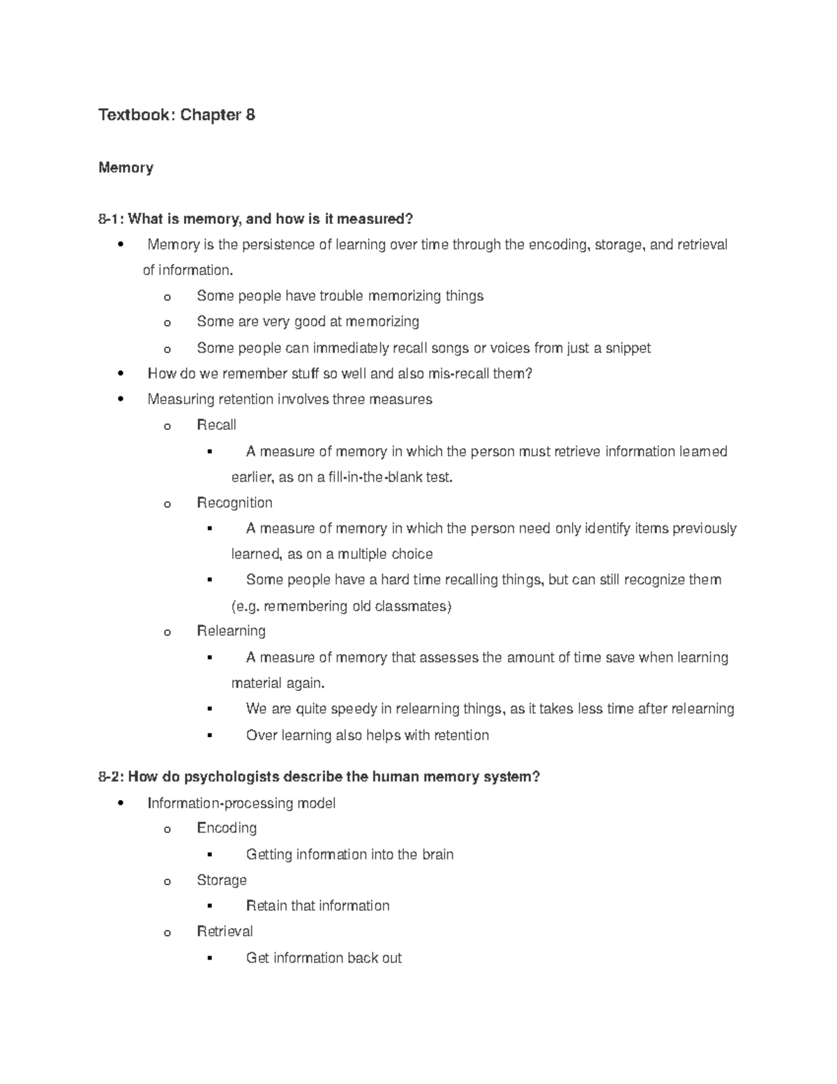 summary-psychology-chp-8-memory-textbook-chapter-8-memory