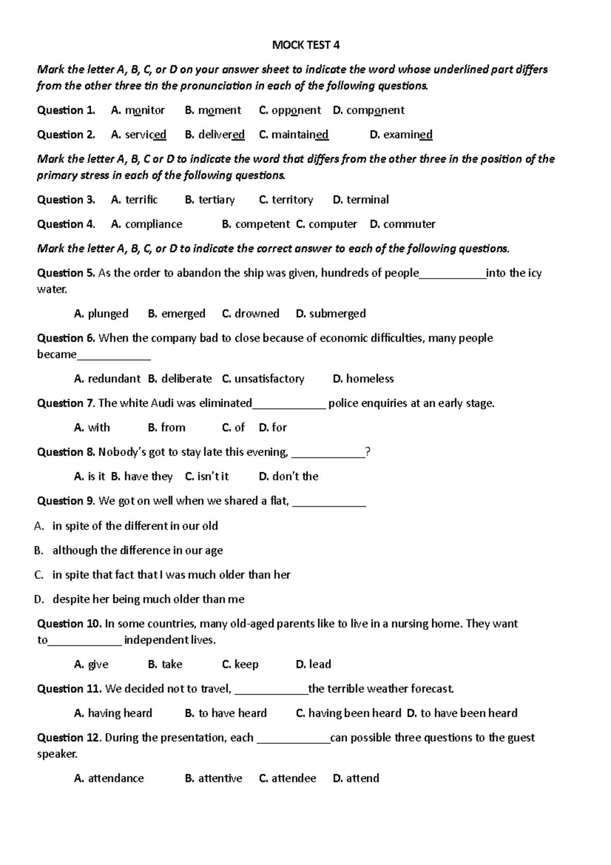 MOCK TEST 4 - Foundations of Digital Marketing and E ...