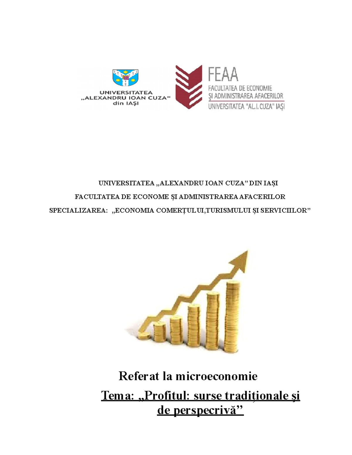 Profitul, surse traditionale si de perspectivă referat - UNIVERSITATEA ...