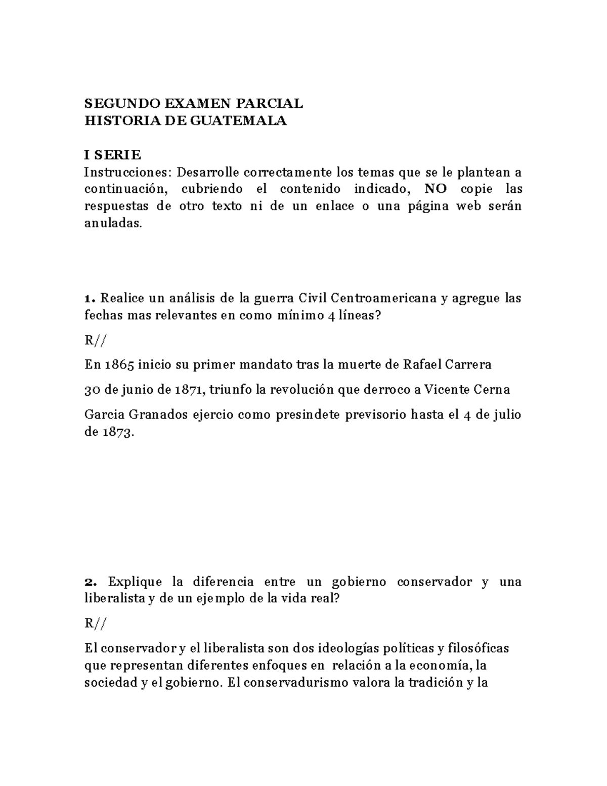 Segundo+ Parcial+ Historia+DE+ Guatemala - SEGUNDO EXAMEN PARCIAL ...