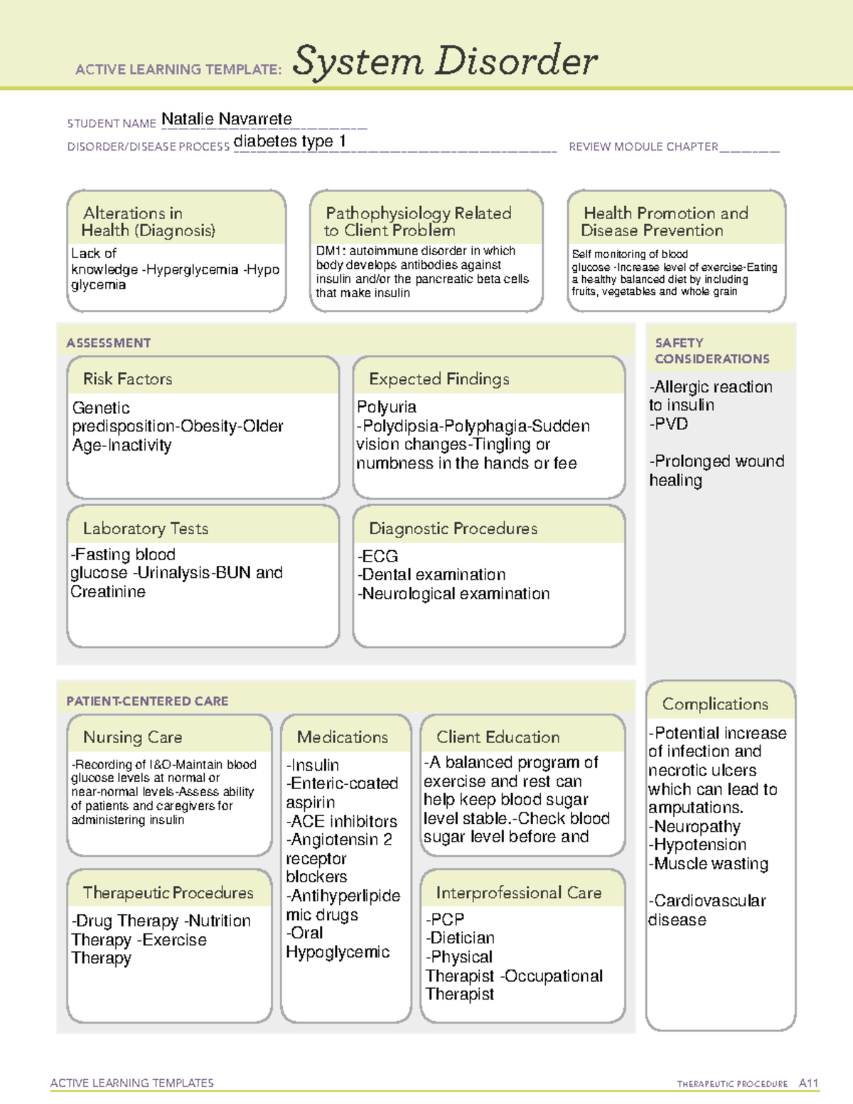 Diabetes type 1 sys temp - ACTIVE LEARNING TEMPLATES THERAPEUTIC ...