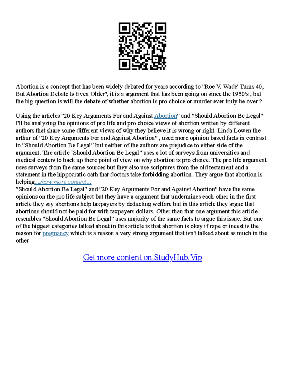 Abortion For And Against Essay - Abortion is a concept that has been ...