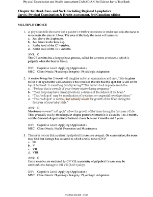 Chapter 20 - Jarvis 3rd Edition- Test Bank - For Final Exam - NURSINGTB ...