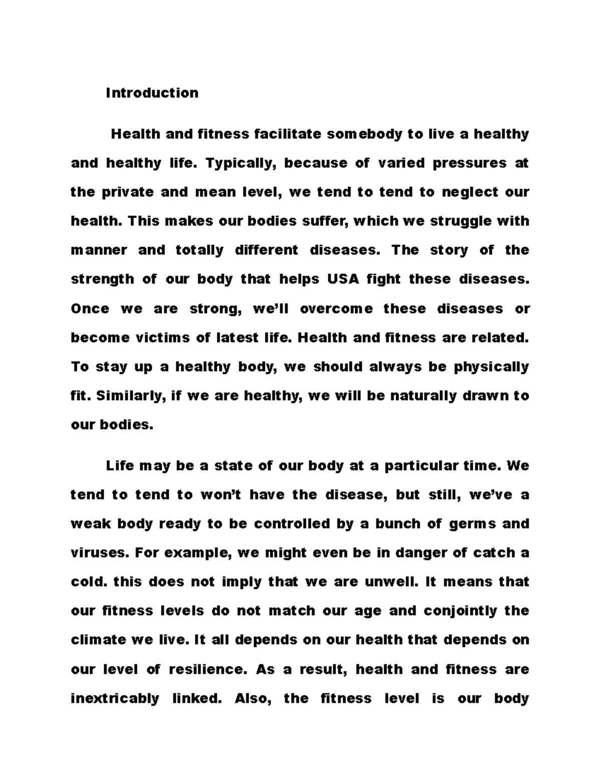 Healthy Lifestyle - Introduction Health and fitness facilitate somebody ...