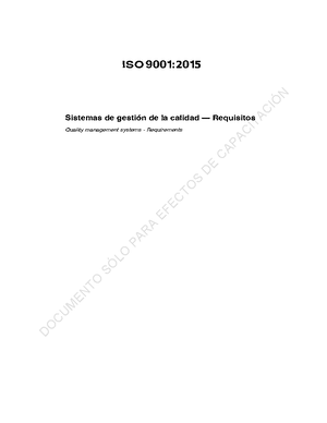 ISO 9001 - 2015 - © ISO 2015 Sistemas de gestión de la calidad ...