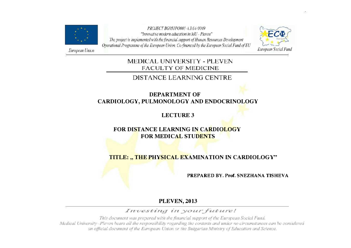 Lecture En 3 Cardiology Department Of Cardiology Pulmonology And Lecture En 3 Cardiology Department Of Cardiology Pulmonology And