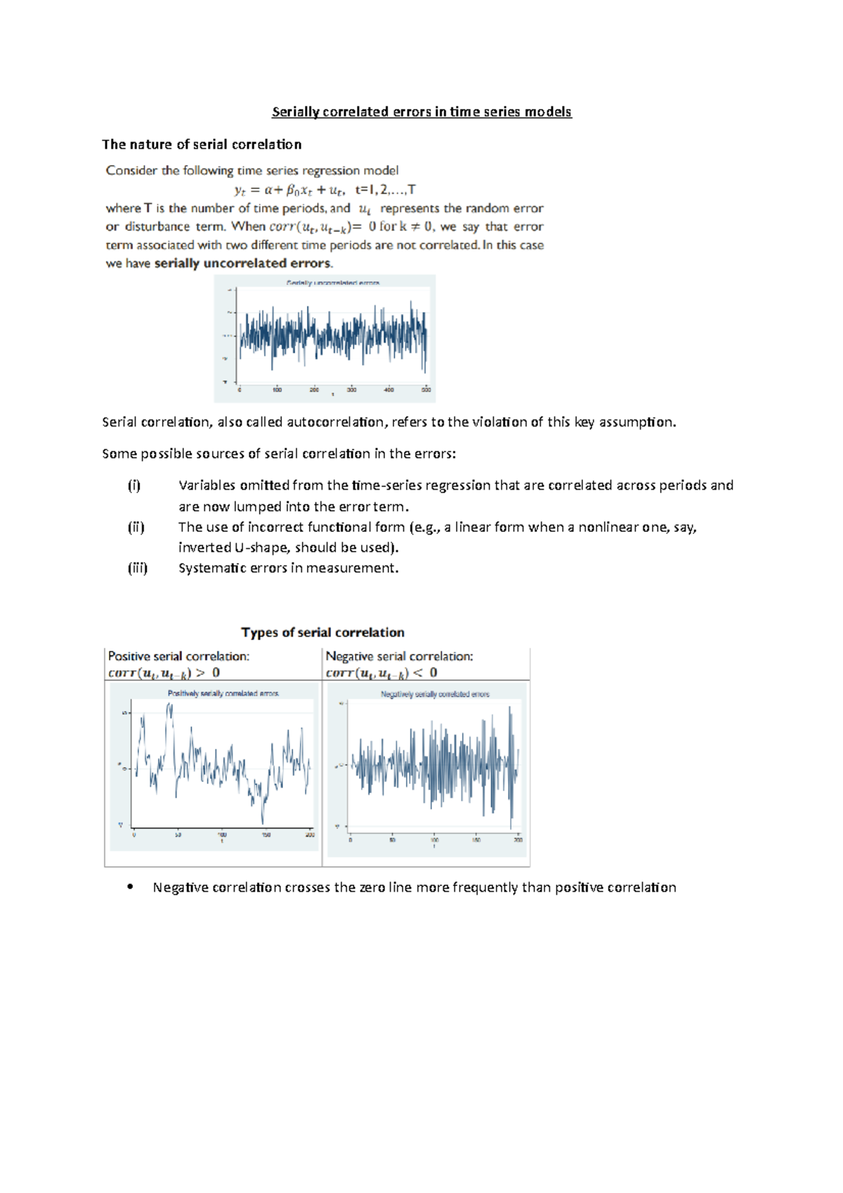 2. Serially correlated errors in time series models - Some possible ...