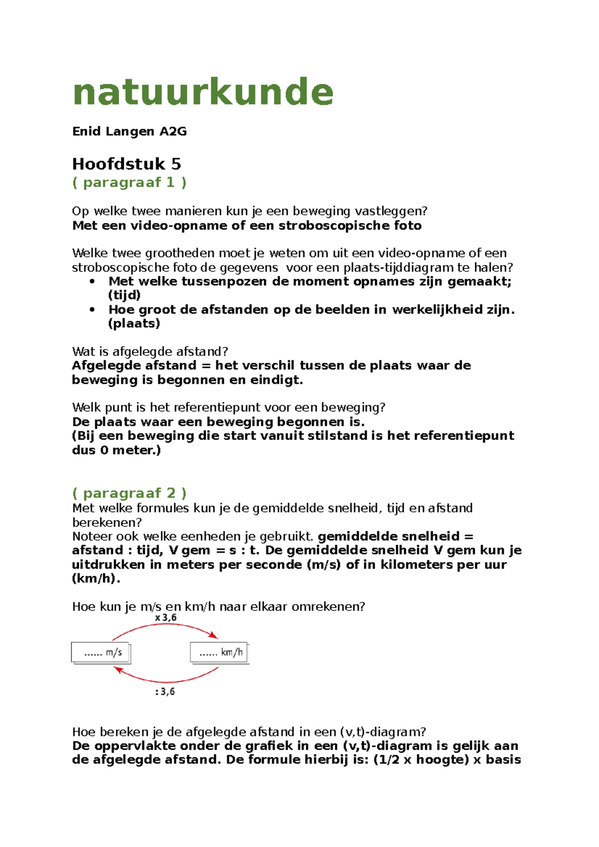 Natuurkunde Samenvatting Hoofdstuk 5 En 6 - Natuurkunde Enid Langen A2G ...