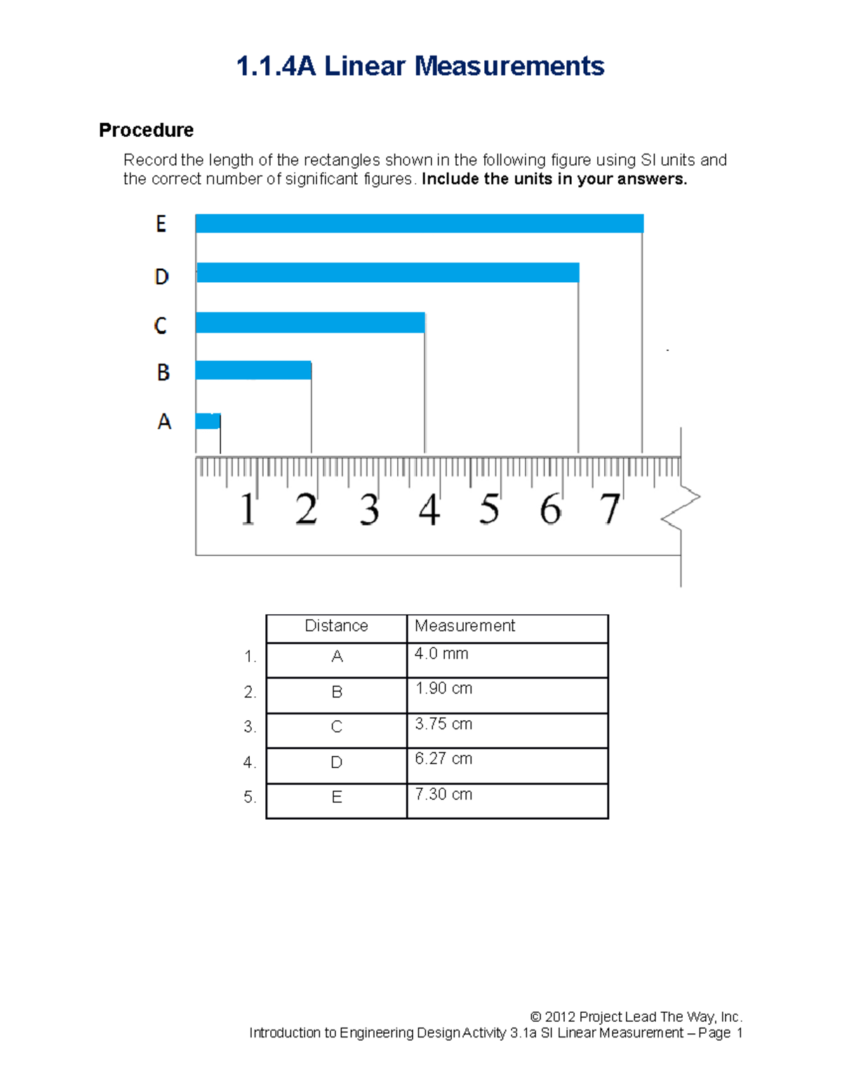 1.1.4A Measurements-Final assignment - 1.1 Linear Measurements ...