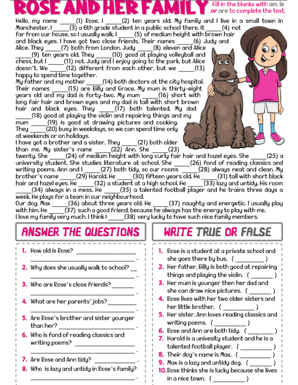 Rose Verb to Be Inglés IV Studocu