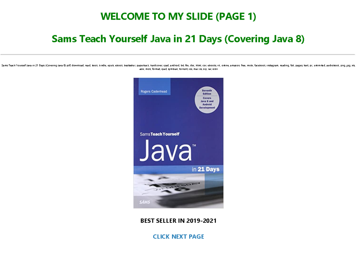 Samsteachyourselfjavain 21dayscoveringjava 8-210510152739 - Sams Teach ...