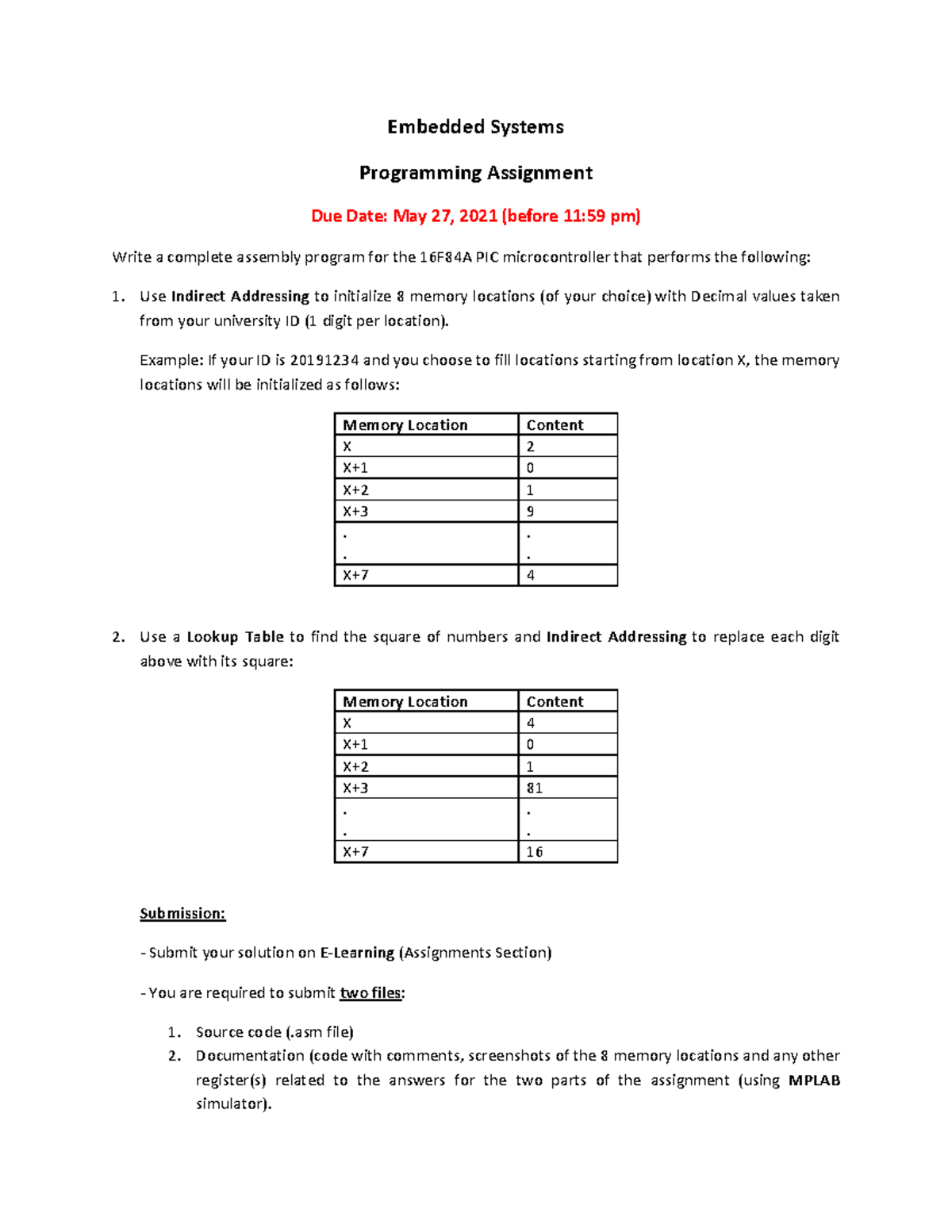 Assignment quizzes and midterm practice - Embedded Systems Programming ...