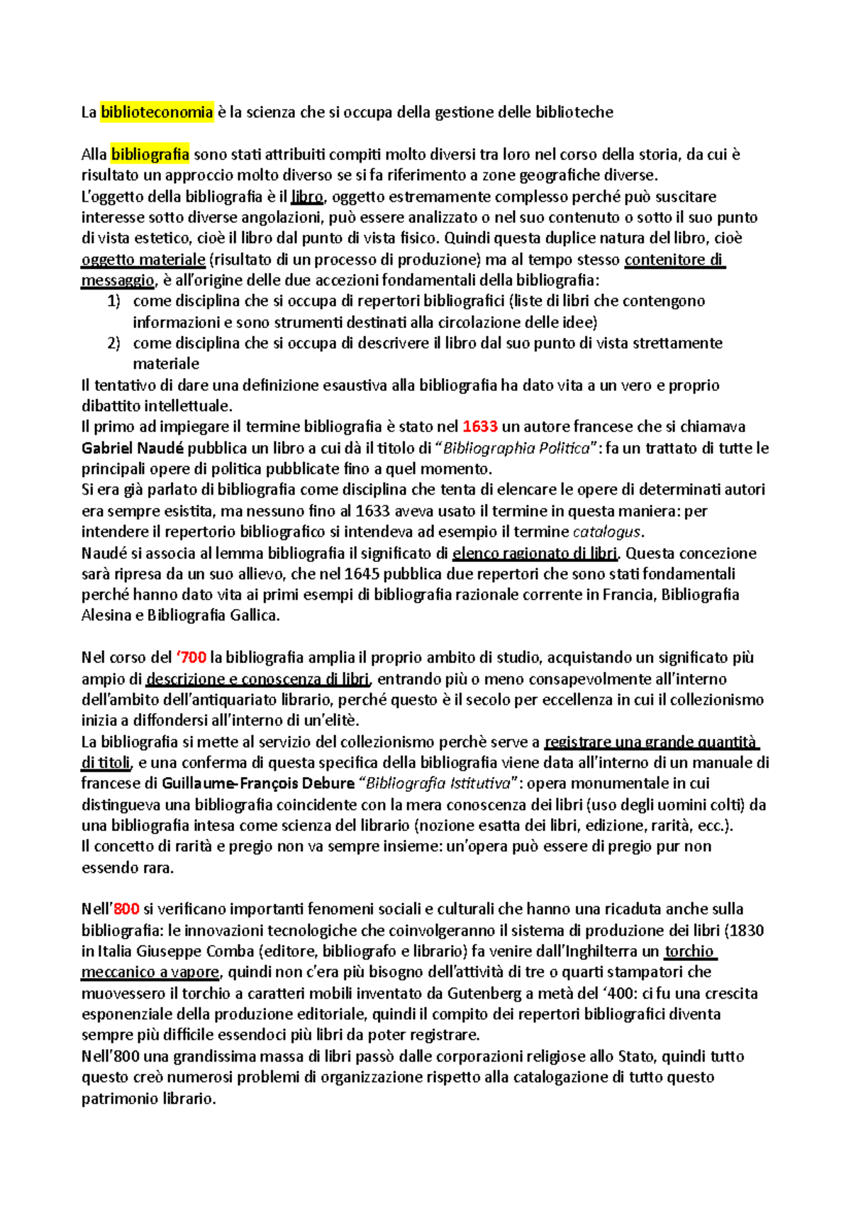 Appunti Lezioni Bibliografia E Biblioteconomia - La Biblioteconomia è ...