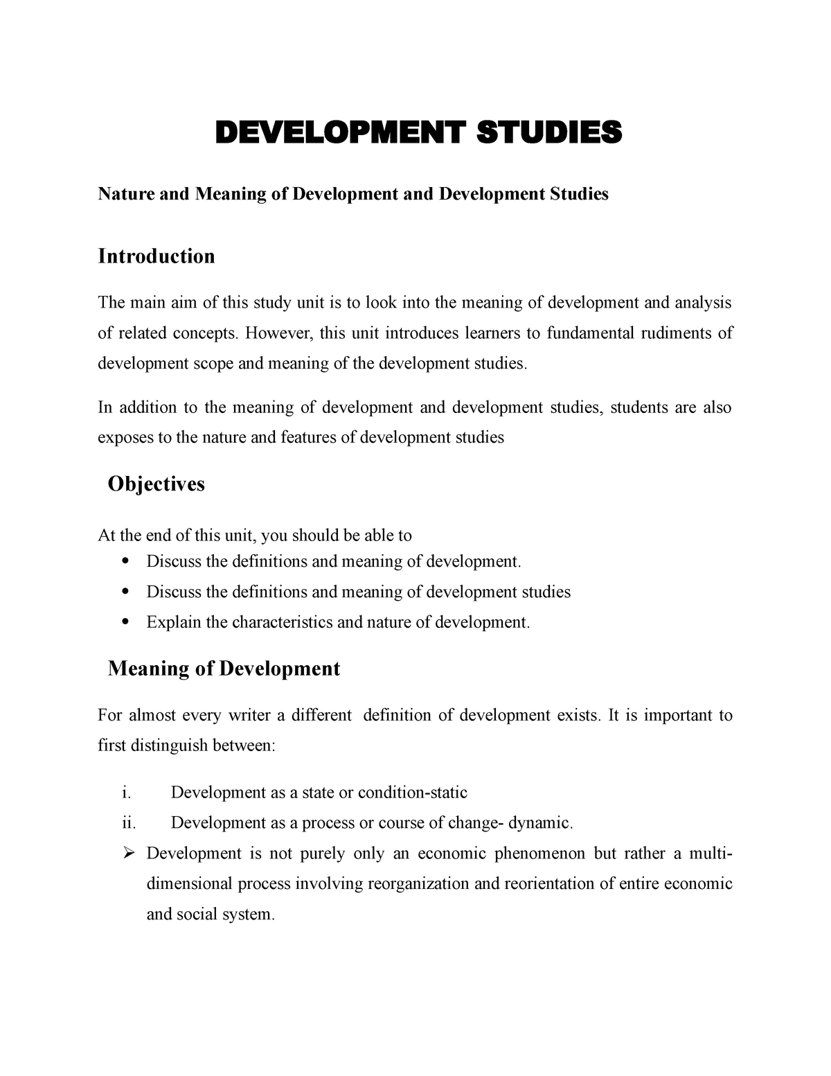 development studies thesis topics