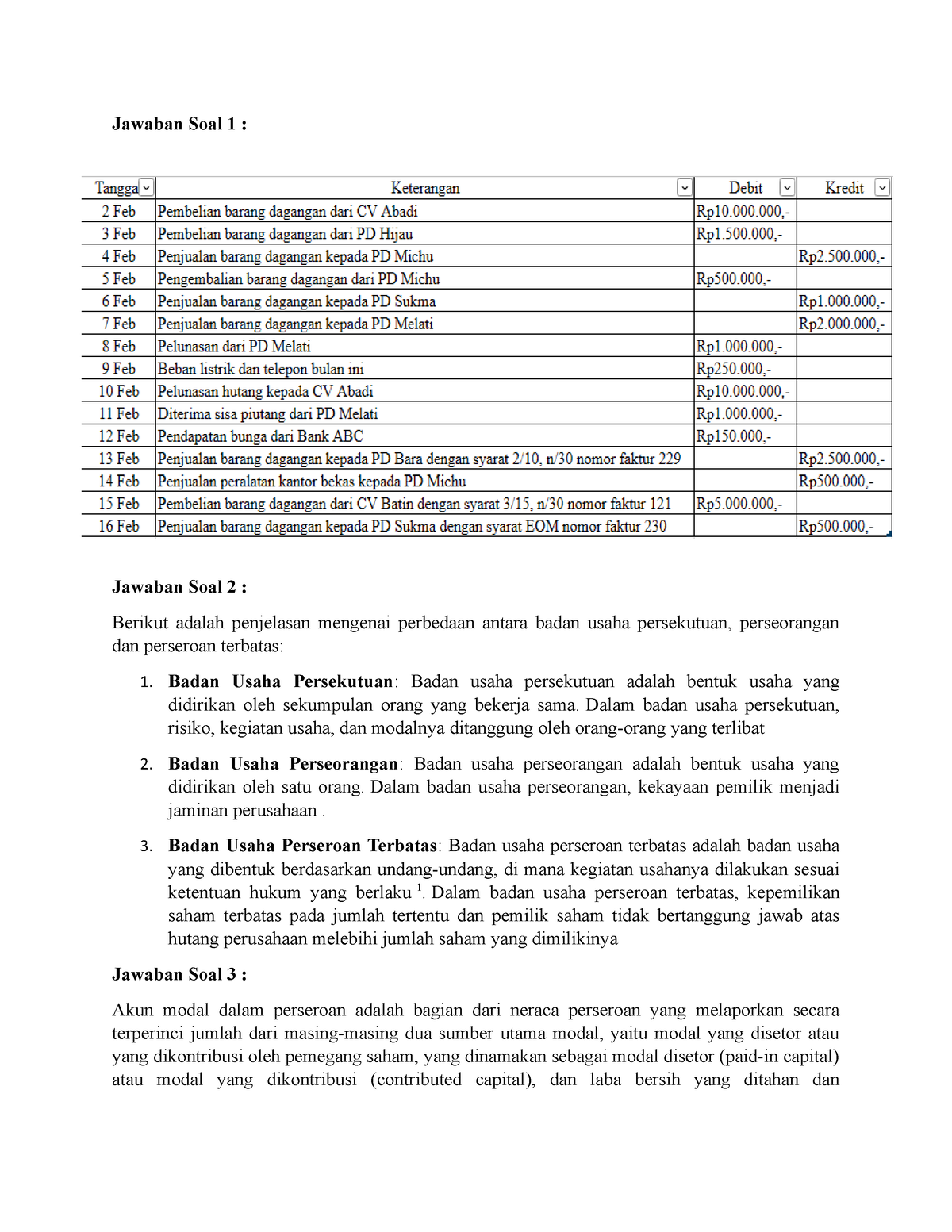 Jawaban EKMA4115 Pengantar Akuntansi - Jawaban Soal 1 : Jawaban Soal 2 ...