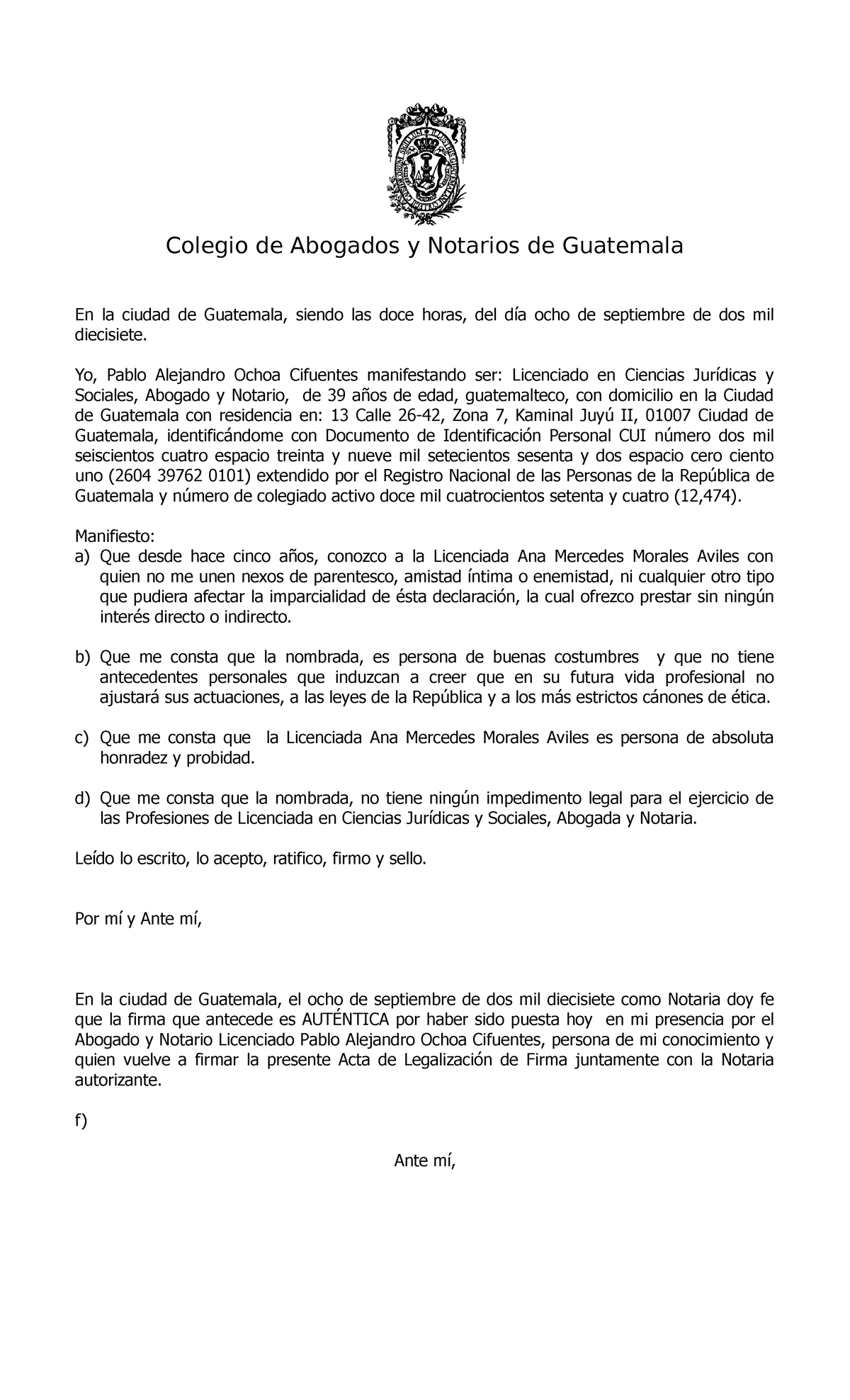 Acta De Declaracion De Testigos Acta De Declaracion D 2198