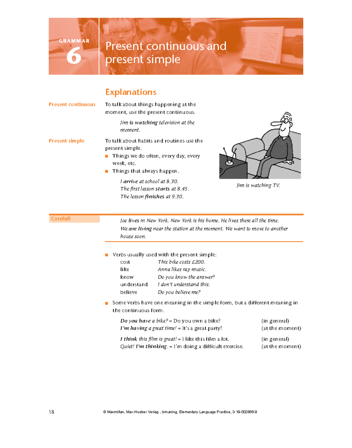 Present simple vs present continuous exercises - GRAMMAR 6 Present ...