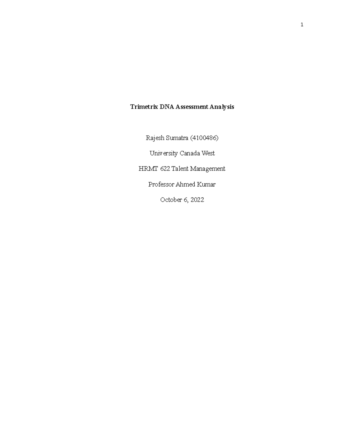 Indigo Tri Metrix Assessment - Trimetrix DNA Assessment Analysis Rajesh ...