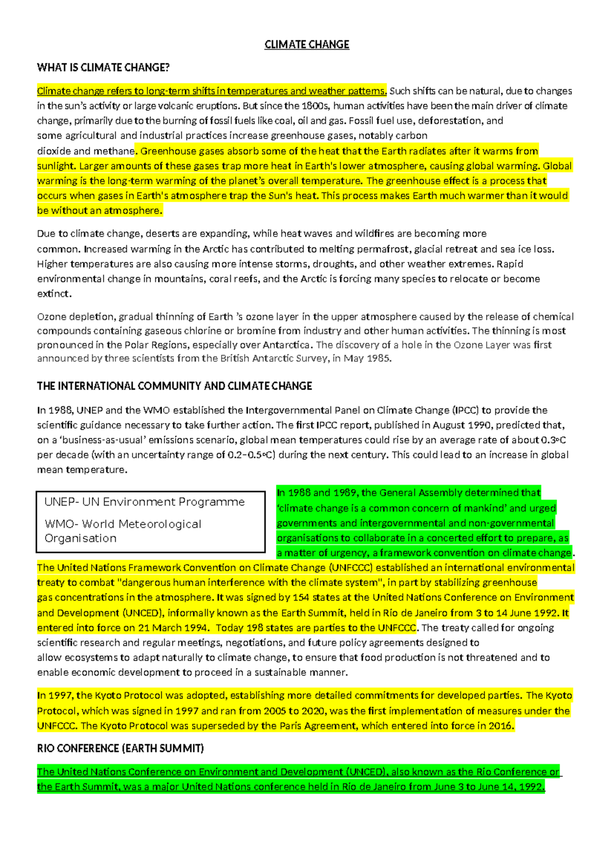 Climate change - CLIMATE CHANGE WHAT IS CLIMATE CHANGE? Climate change ...