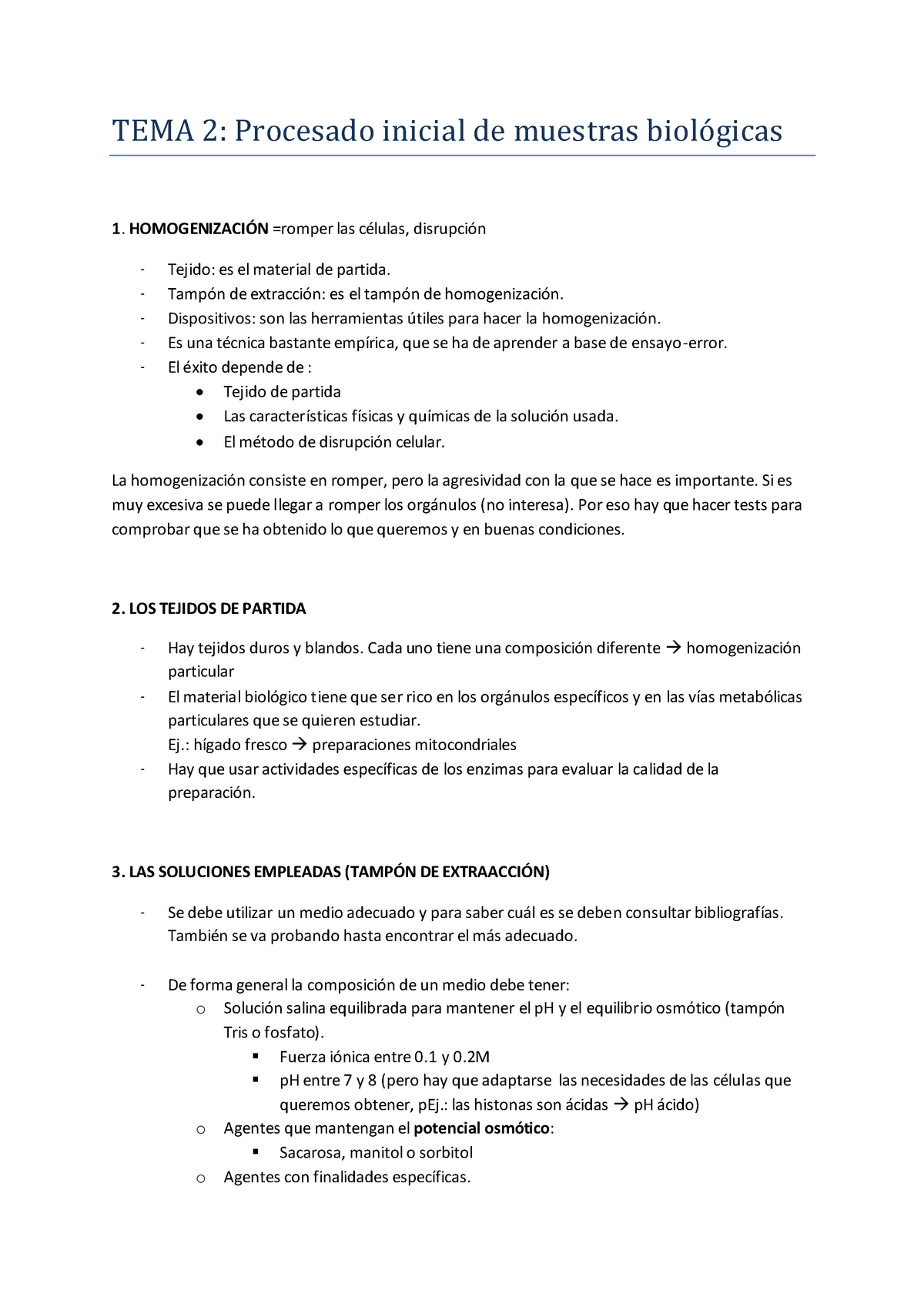 TEMA 2_procesado De Muestras Biológicas - TEMA 2: Procesado Inicial De ...