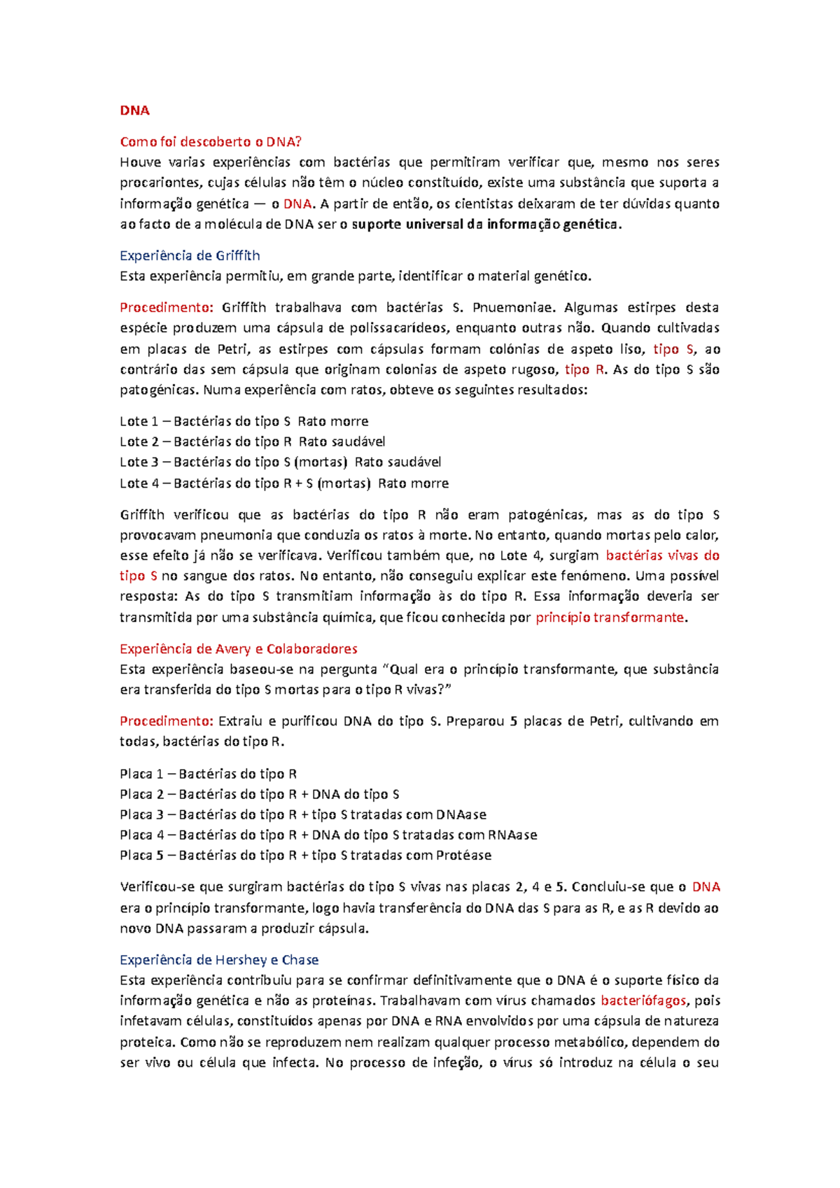 Dna E Rna Resumos Biologia Dna Como Foi Descoberto O Dna Houve