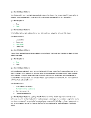 BMGT 364 Week 5 Quiz 4 - QUIZ GRADE: A - BMGT 364 WEEK 5 - QUIZ 4 GRADE ...