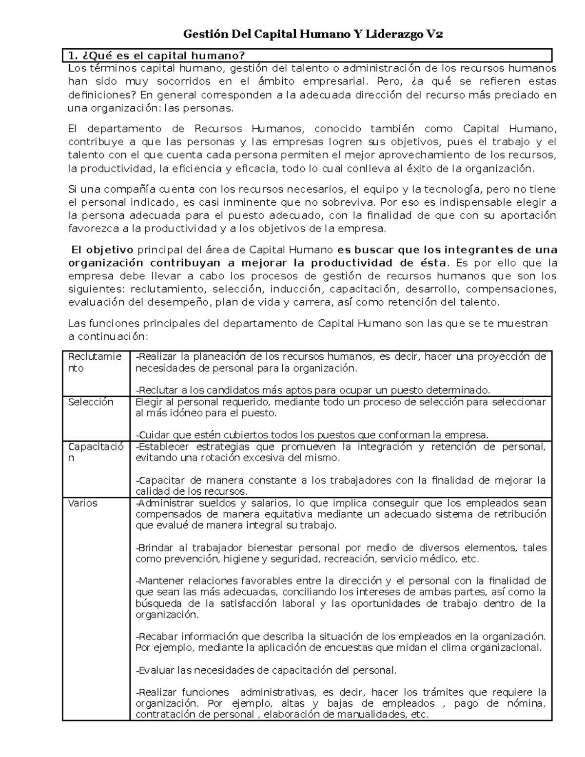 Gestión Del Capital Humano Y Liderazgo V2 - Gestión Del Capital Humano